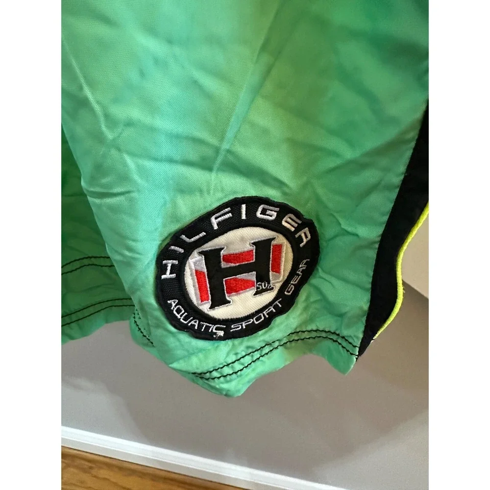 tommy hilfiger neon green swimtrunks‎ large